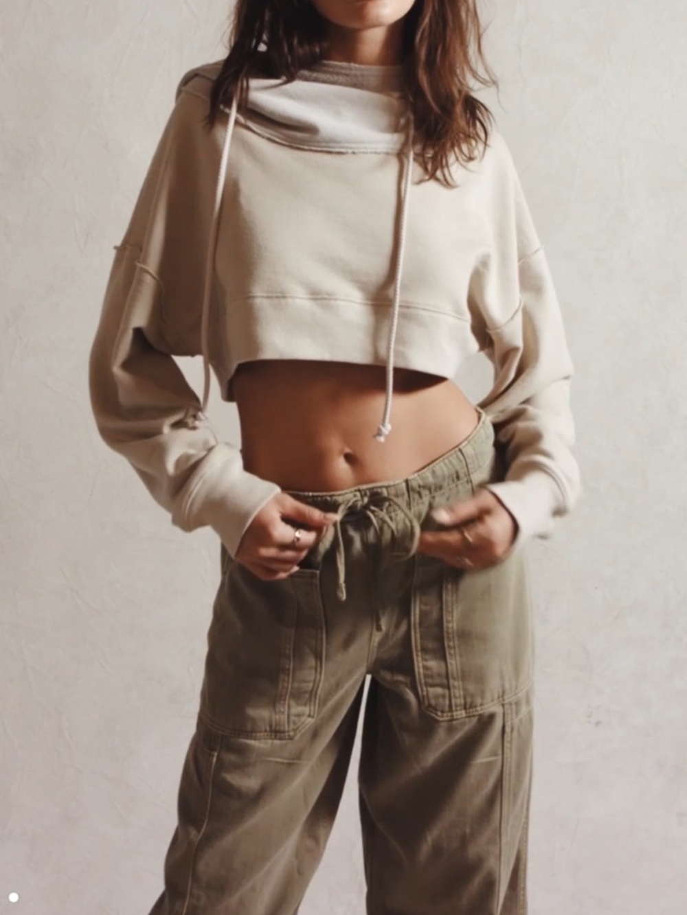 Free People We The Free Embellished Silverton Pull-On Barrel Jeans In Aloe - Picture 9 of 15